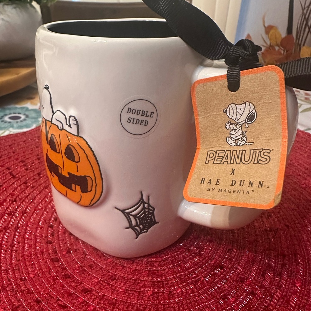 Rae Dunn Peanuts Halloween Mug - White and Orange - Picture 2 of 6
